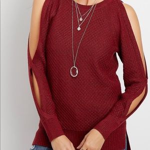 Cold shoulder sweater